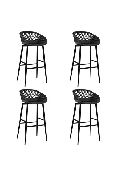 Concept Σκαμπό μπαρ, 4 τεμ., μαύρα