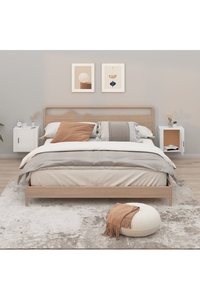 Concept Επιτοίχια κομοδίνα, 2 τεμ., λευκά, 50x36x47 εκ.