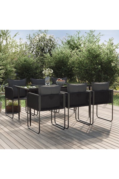 Concept Σετ τραπεζαρίας κήπου, 7 τεμάχια, μαύρο