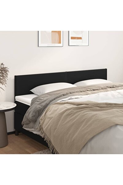 Concept Κομοδίνα, 2 τεμ., μαύρα, 80x5x78/88 cm, οικολογικό Δερμάτινο