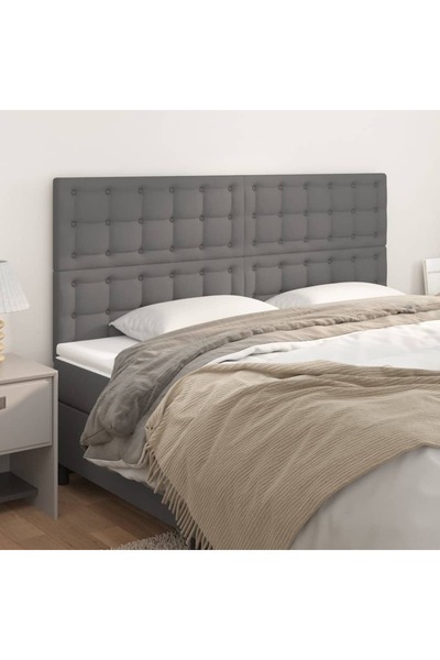 Concept Κομοδίνα, 4 τεμάχια, γκρι, 80x5x78/88 cm, οικολογικό Δερμάτινο