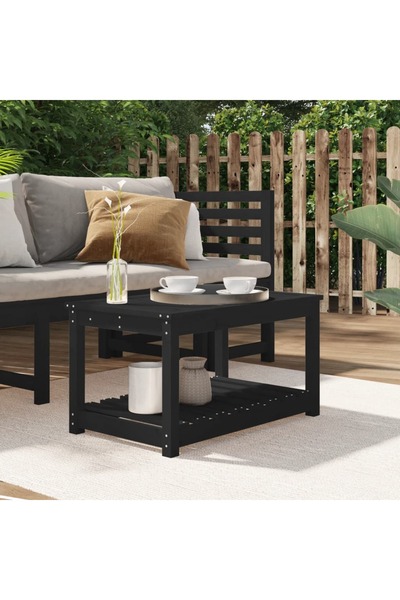 Concept Τραπέζι κήπου, μαύρο, 82,5x50,5x45 cm, μασίφ ξύλο πεύκου