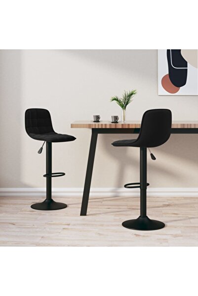 Concept Σκαμπό μπαρ, 2 τεμ., μαύρο, Βελούδο