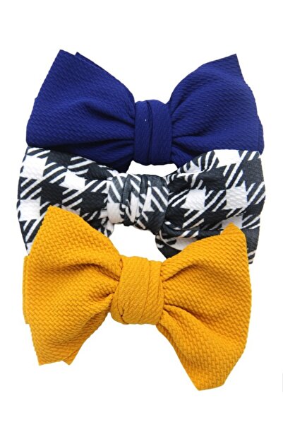 Bambimici - Mira Assorted Big Ribbon Bow Headband for Babies - Royal Blue, Ye...