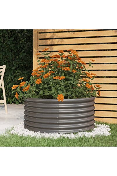 Concept Jardinieră grădină gri 80x80x36 cm oțel vopsit electrostatic