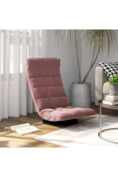 Concept Scaun de podea pivotant, roz, catifea