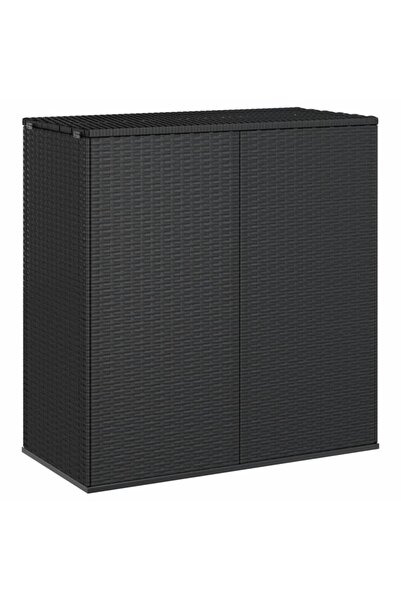 Concept Ladă de perne pentru grădină, negru, 100x49x103,5 cm, ratan PE