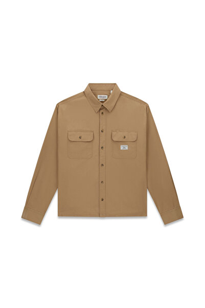 Guess Men's Gj Twill Comfort Fit Shirt - Brown