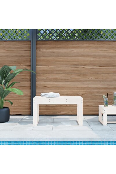 Concept Παγκάκι κήπου, λευκό, 80x38x45 cm, μασίφ ξύλο πεύκου