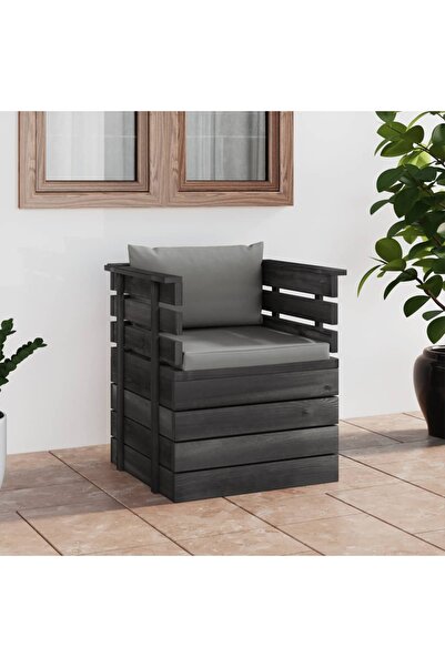 Concept Πολυθρόνα κήπου με μαξιλάρια, από ξύλο πεύκου