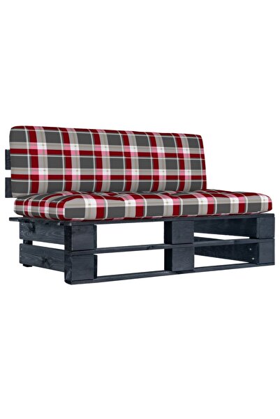 Concept Καναπές κήπου από παλέτες, μαύρο, επεξεργασμένο ξύλο πεύκου