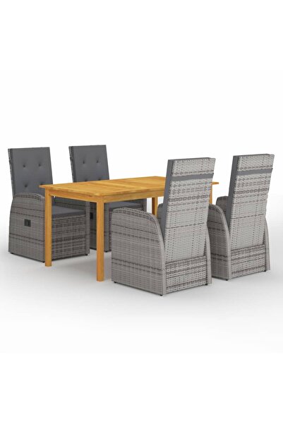 Concept Σετ τραπεζιού κήπου 5 τεμαχίων, γκρι