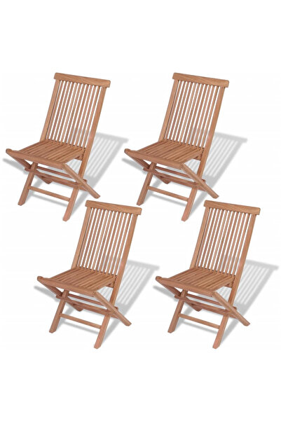 Concept Πτυσσόμενες καρέκλες κήπου, 4 τεμ., από μασίφ ξύλο τικ