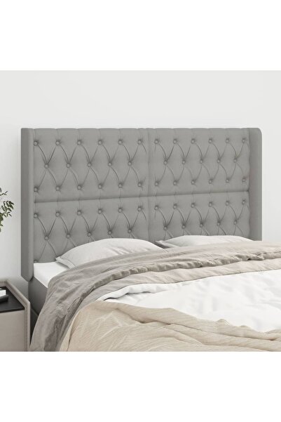 Concept Ανοιχτό γκρι κεφαλάρι με φτερά 147x16x118/128 cm ύφασμα