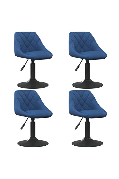 Concept Περιστρεφόμενες καρέκλες τραπεζαρίας, 4 τεμ., μπλε, Βελούδο