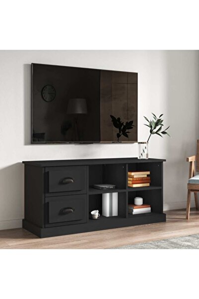 Concept Comodă TV, negru, 102x35,5x47,5 cm, lemn prelucrat