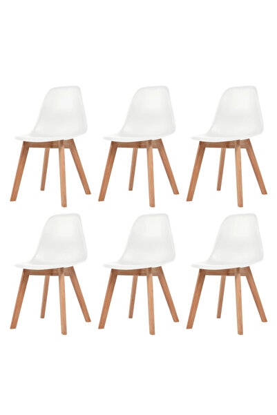 Concept Scaune de bucătărie, 6 buc., alb, plastic