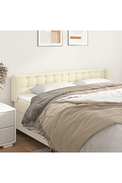 Concept Tăblie de pat cu aripioare crem 163x23x78/88 cm piele ecologică