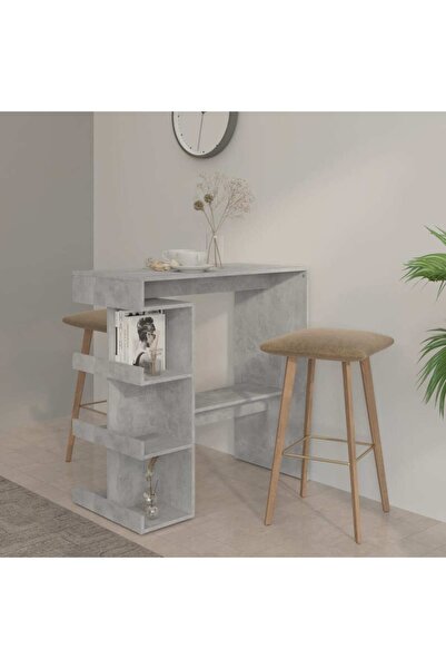 Concept Τραπέζι μπαρ με ράφι αποθήκευσης, γκρι σκυροδέματος, 100x50x101,5 cm,...