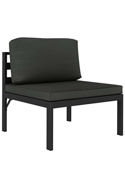 Concept Canapea modulară de mijloc cu perne, antracit, aluminiu