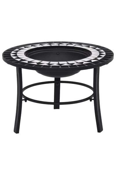 Concept Μωσαϊκό τζάκι, ασπρόμαυρο, 68 εκ., κεραμικό