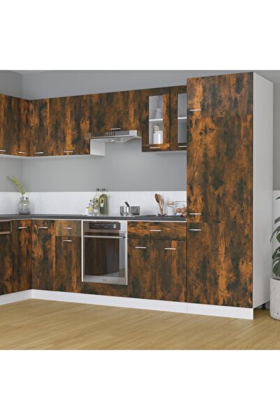 Concept Dulap suspendat cu sticlă, stejar fumuriu, 60x31x60 cm lemn