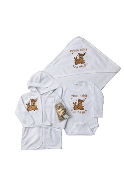 Your Baby Store Set pentru prima baita – Bambi caprioara cu prosop, body, hal...