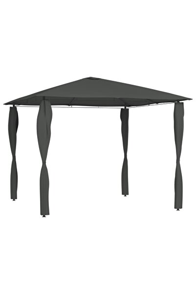 Concept Pavilion cu huse pentru stâlpi, antracit, 3x3x2,6 m, 160 g/m²