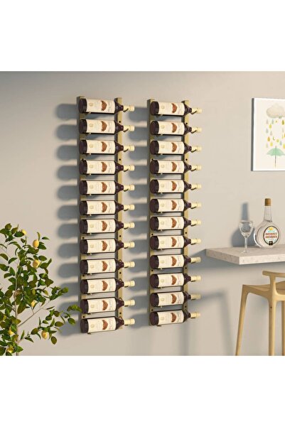Concept Θήκη για μπουκάλια κρασιού τοίχου, 12 μπουκάλια, 2 τεμ., χρυσό, σίδηρο