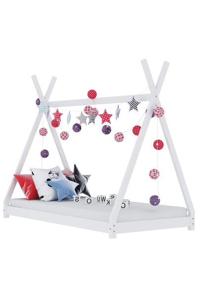 Concept Cadru pat de copii, alb, 90 x 200 cm, lemn masiv de pin