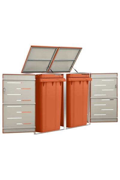 Concept Αποθηκευτικός χώρος για δύο κάδους, 138x77,5x115,5 cm, ανοξείδωτο ατσάλι