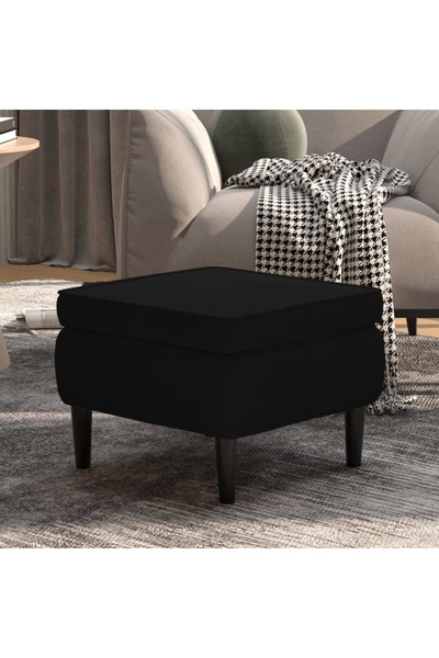 Concept Καρέκλα με ξύλινα πόδια, μαύρη, Βελούδο