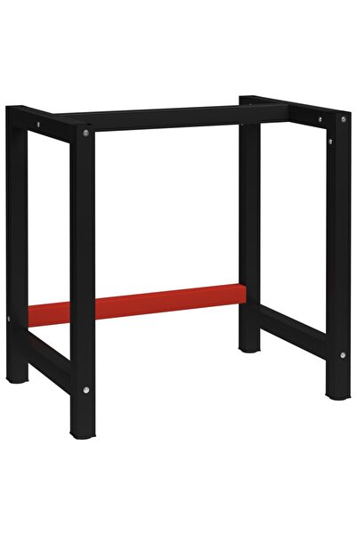 Concept Μεταλλικός σκελετός πάγκου εργασίας, 80x57x79 cm, μαύρος και κόκκινος