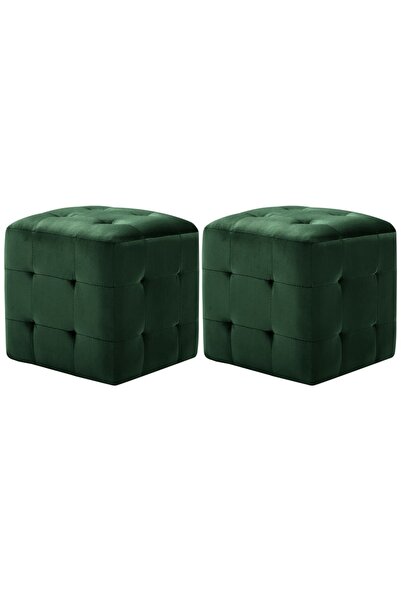 Concept Κομοδίνα, 2 τεμ., πράσινο, 30 x 30 x 30 cm, Βελούδο ύφασμα