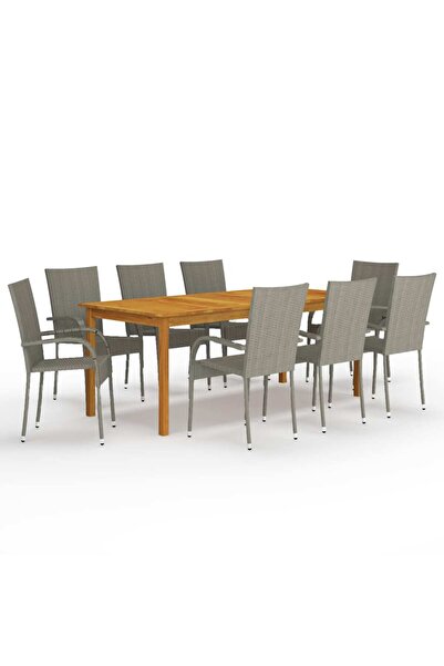 Concept Set mobilier de grădină, 9 piese, gri