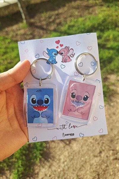 SARANG إطار شفاف مكون من قطعتين سلسلة مفاتيح - بطاقة خاصة مزدوجة من ستيتش آند...