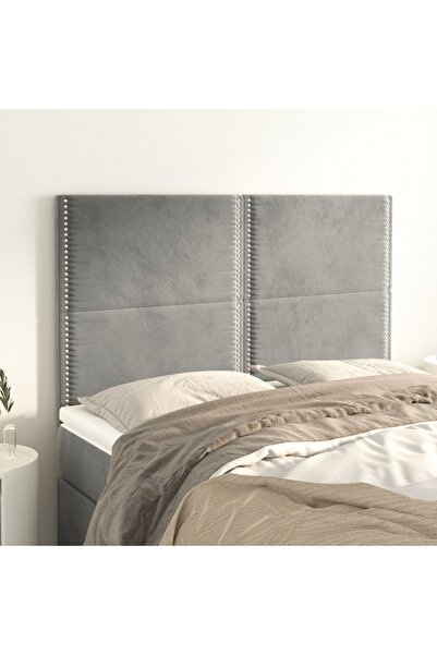 Concept Κομοδίνα, 4 τεμάχια, ανοιχτό γκρι, 72x5x78/88 cm, Βελούδο