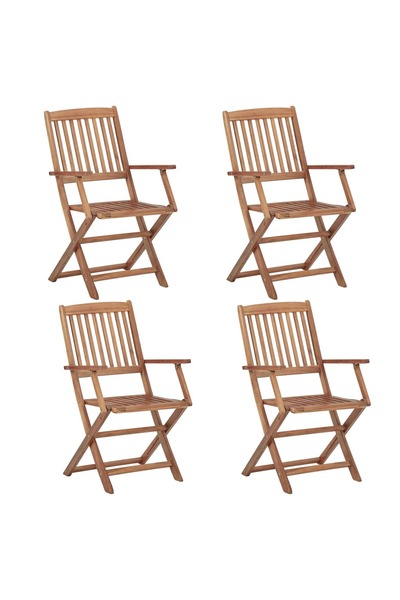 Concept Πτυσσόμενες καρέκλες εξωτερικού χώρου, 4 τεμ., από μασίφ ξύλο ακακίας