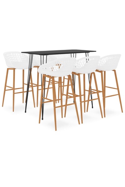 Concept Σετ επίπλων μπαρ, 7 τεμάχια, μαύρο και άσπρο