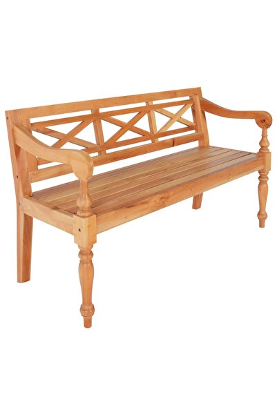 Concept Πάγκος Batavia, ανοιχτό καφέ, 123 cm, μασίφ ξύλο μαόνι