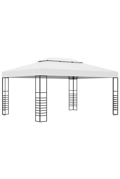 Concept Κιόσκι κήπου, λευκό, 4x3x2,7 cm, χάλυβας με ηλεκτροστατική βαφή πούδρας