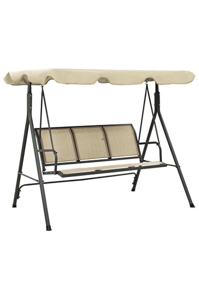 Concept Balansoar de grădină cu copertină, antracit și nisipiu