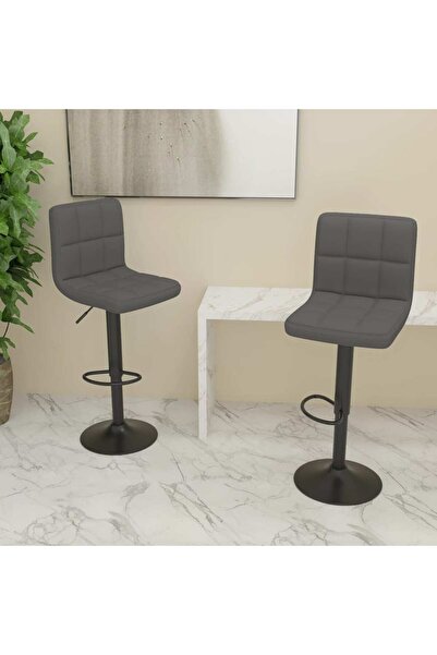 Concept Scaune de bar, 2 buc., gri închis, material textil