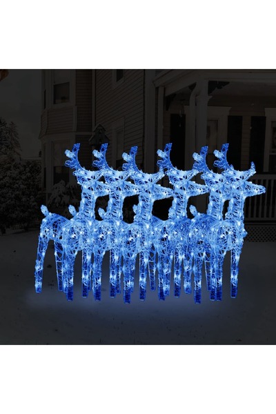 Concept Reni de Crăciun, 6 buc., albastru, 240 LED-uri, acril