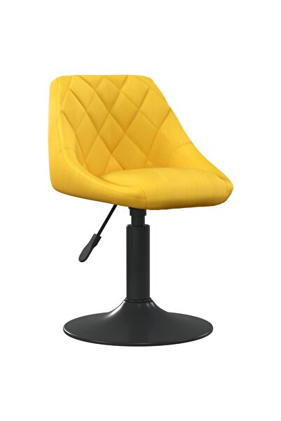 Concept Scaun de bucătărie, galben muștar, catifea
