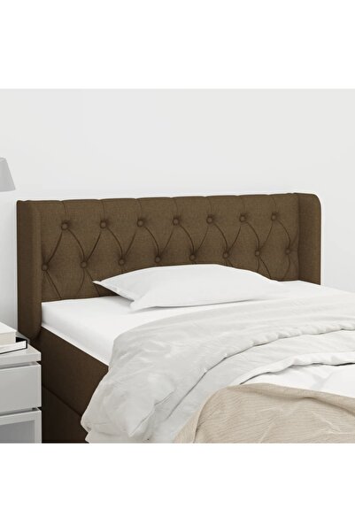 Concept Tăblie de pat cu aripioare maro închis 103x16x78/88 cm textil