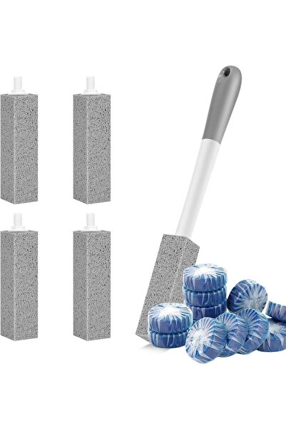 Arabest 4 Pack Toilet Pumice Stone, with 12 Toilet Bowl Cleaner Tablets, Extr...