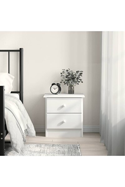 Concept Noptieră ALTA, alb, 43x35x40,5 cm, lemn masiv de pin