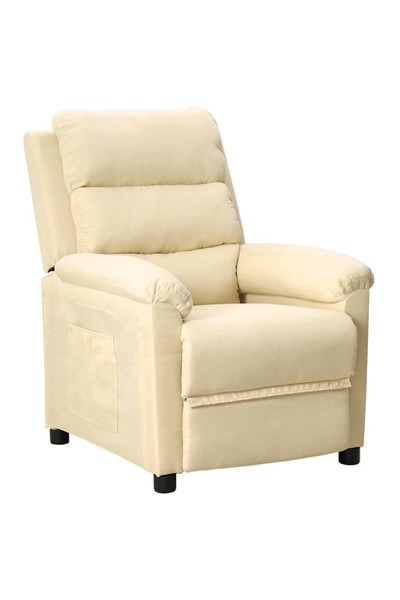 Concept Fotoliu rabatabil, crem, material textil