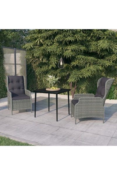 Concept Set mobilier pentru grădină, 3 piese, gri deschis